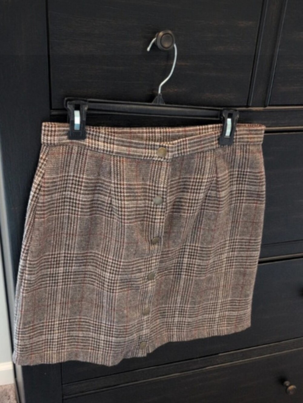 Brown Plaid Skirt